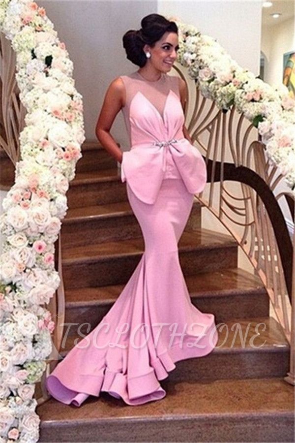 2022 Pink Prom Dress Backless Mermaid Long Evening Dress