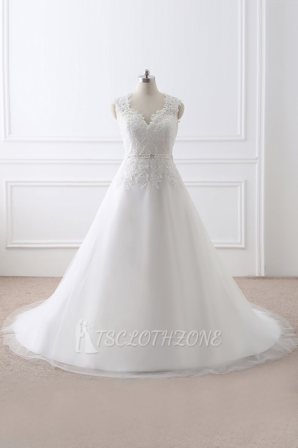AURORA | Prinzessin V-Ausschnitt Tüll Elegantes Brautkleid mit Spitze