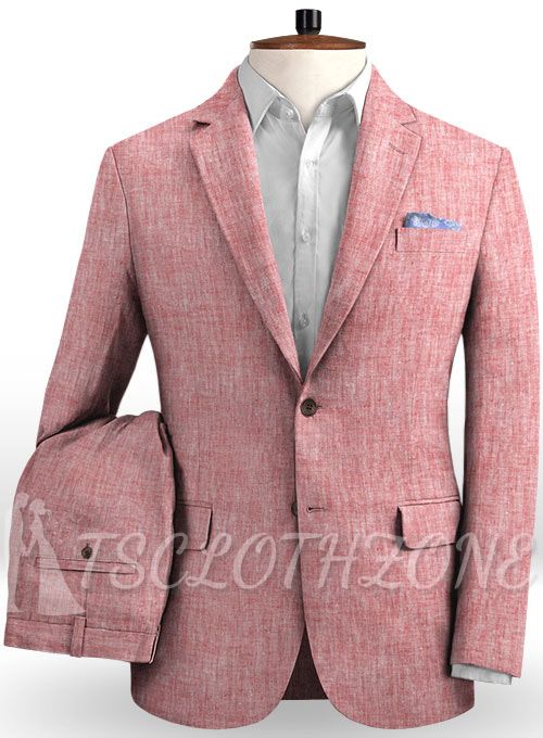 Vibrant macaron pink linen suit | two-piece suit