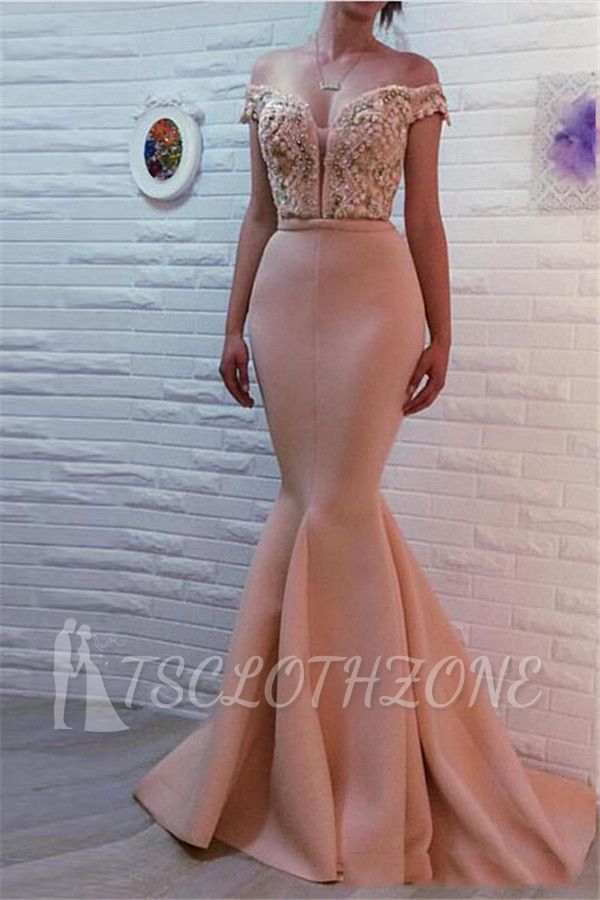 Mermaid Off The Shoulder Sexy Beaded Prom Dresses | Evening Gowns Long Online