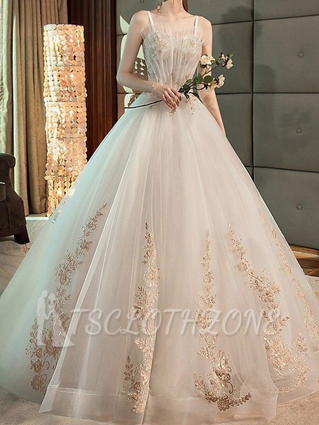 Beach A-Line Wedding Dresses Strapless Lace Sleeveless Bridal Gowns On Sale