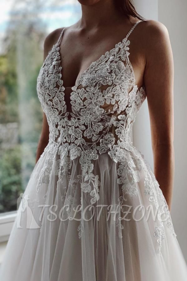Designer Wedding Dresses With Lace | A line wedding dresses