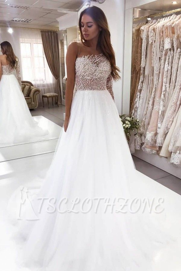 Modern One-shoulder Asymmetric  Chiffon wedding dresses