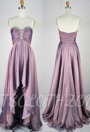 30D Chiffon Sweetheart Lovely Asymmetric Prom Dresses 2022 with Beadings Popular Custom Made Evening Dresses
