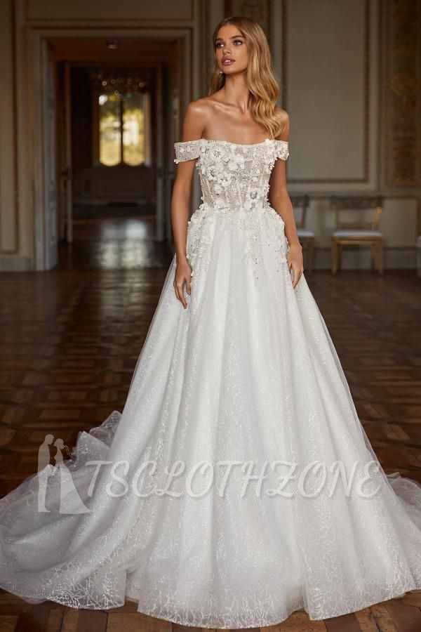 Designer Wedding Dresses With Glitter | Wedding dresses A line lace
