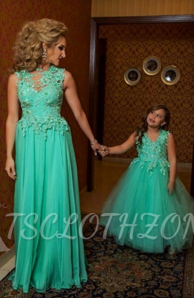 Green Cute Pretty Flower Girls Dresses Tulle Ball Gown Princess Lovely Pageant Dresses