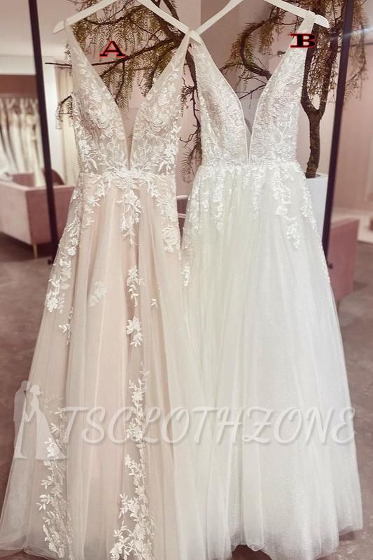 Wunderschöne Brautkleider mit V-Ausschnitt und Spitze