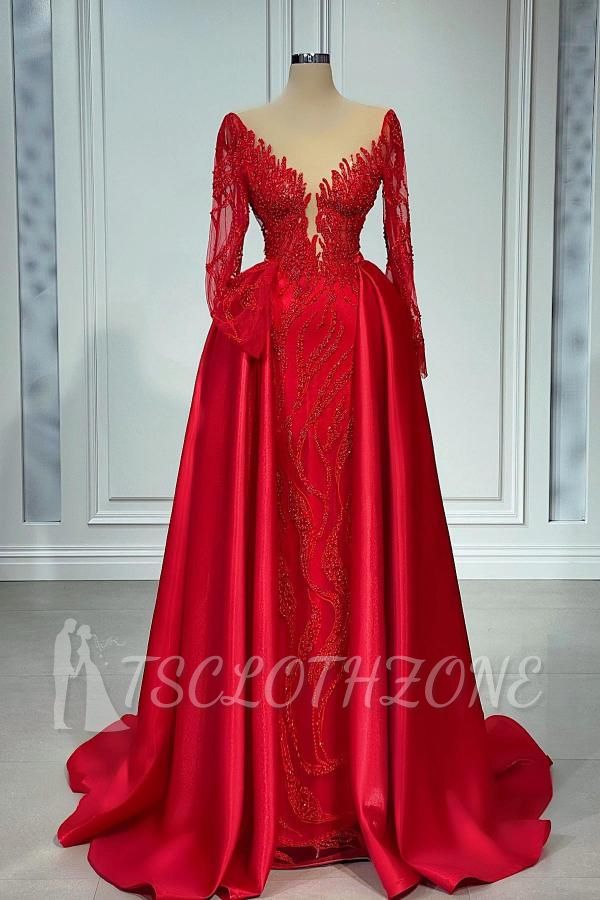 Vintage Sweetheart Lace Long Sleeve A Line Prom Dresses Evening Gown