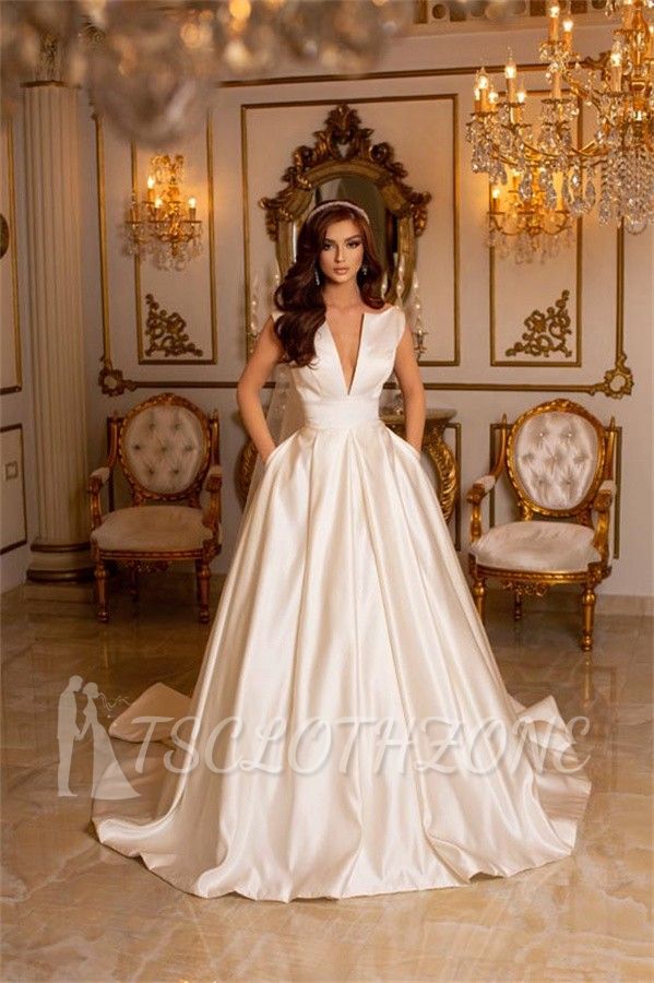 Simple Wedding Dresses Cream | Wedding dresses A line