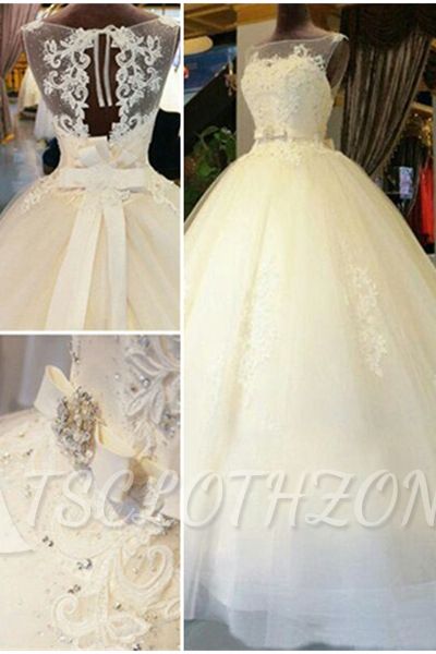 Gorgeous Lace Beading Princess Dress New Arrival Bowknot Ball Gown Wedding Dresses