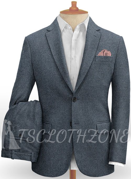 Bond Blauer zweiteiliger Anzug aus Tweed