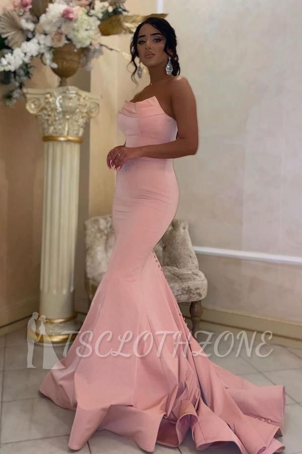 Elegante einfache lange rosa Ballkleid-Abendkleider