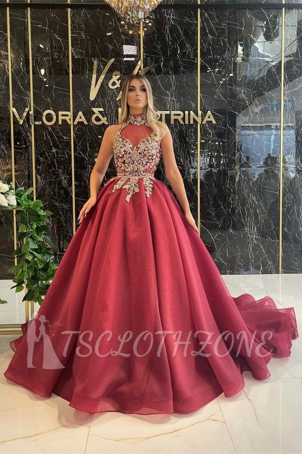 Schöne Abendkleider lang rot | Ballkleider für Prinzessinnen