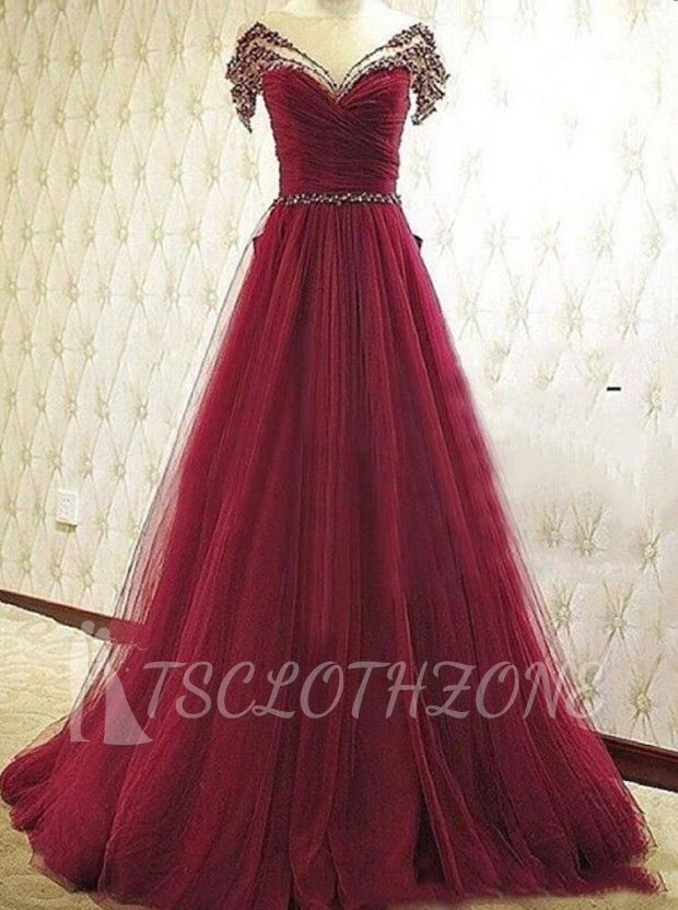 New Arrival Crystal Tulle Evening Dresses Custom Made Beading Party Dress with Bowknot