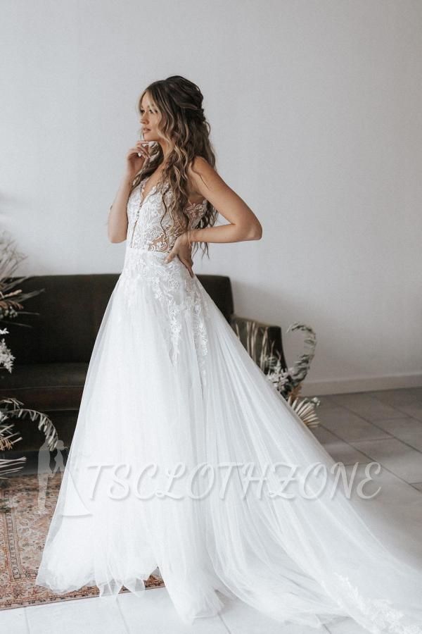 Designer Wedding Dresses A Line Lace | Boho Wedding Dresses Online