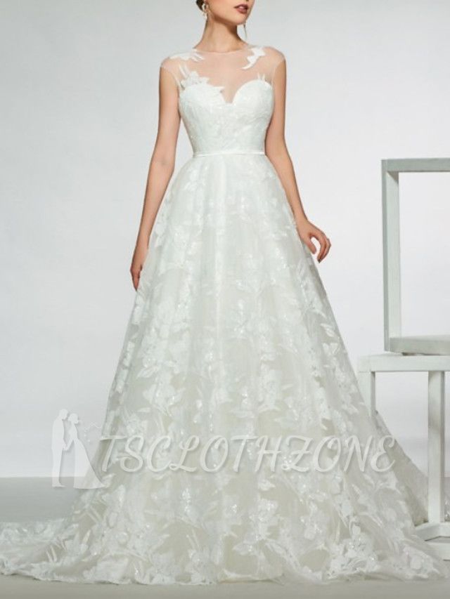 Mermaid Wedding Dress Jewel Lace Tulle Satin Cap Sleeve Bridal Gowns Country See-Through Backless with Sweep Train