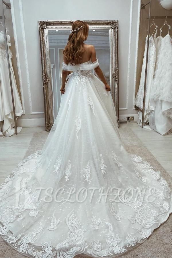 New Custom Made Off Shoulder Lace A Line Wedding Dress Wedding Gowns