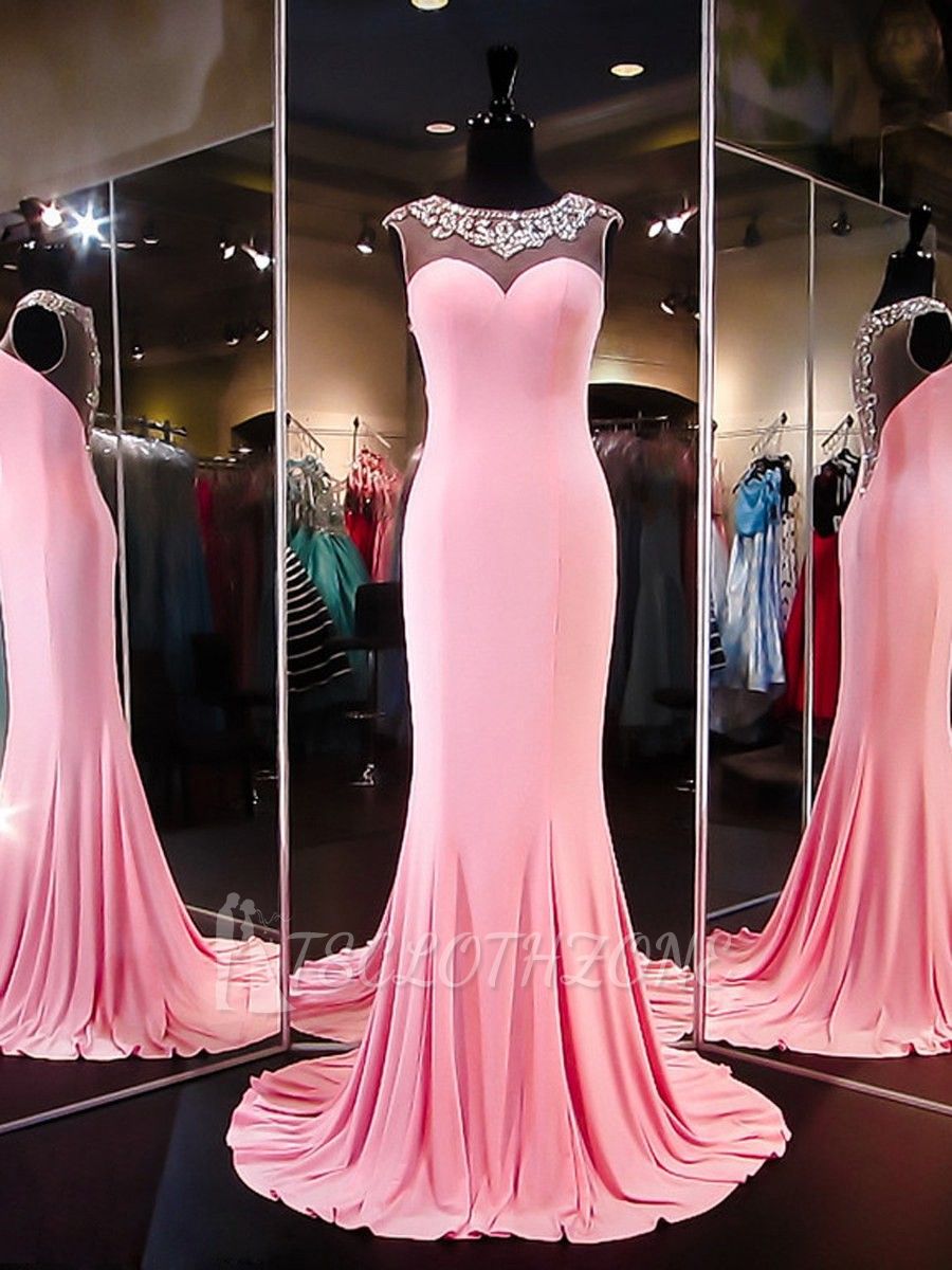 Crystal Sexy Mermaid 2022 Evening Dresses Sleeveless Beading Long Prom Dresses