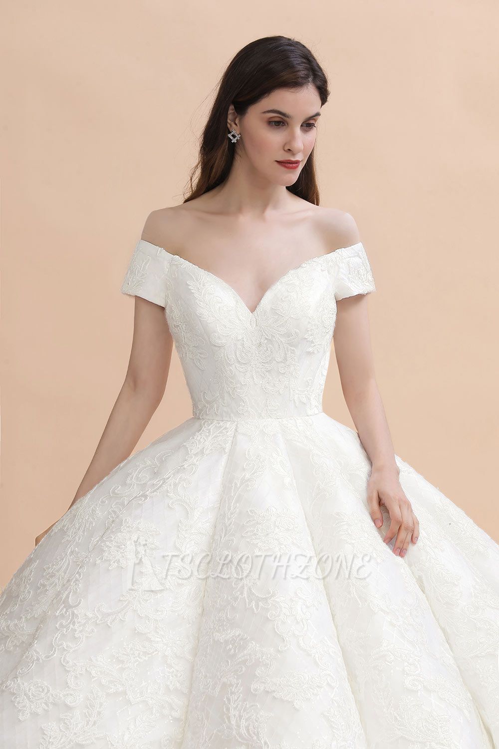 Erschwingliche Träger Weißes Tüll-Hochzeitskleid | Applikationen Spitze A-Linie Brautkleider