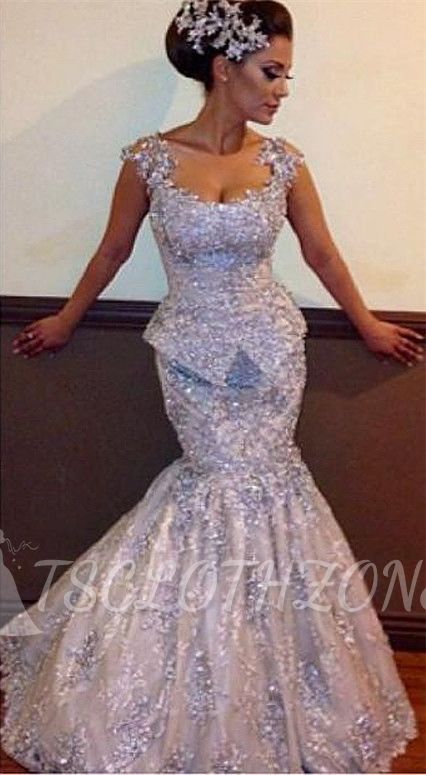 Amazing Mermaid Open Back Prom Dress 2022 Appliques Sleeveless Sequins Evening Dresses
