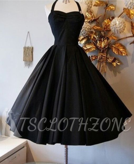 Black Halter A-Line 2022 Homecoming Dresses Elegant Simple Mini Cocktail Dress
