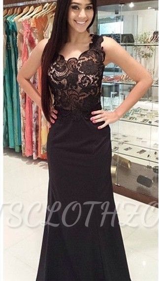 New Arrival Black Lace One Shoulder Prom Dress Flowers Open Back Formal Occasion Dress