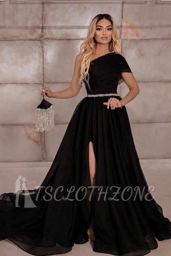 Elegant evening dresses long black | Simple evening wear prom dresses