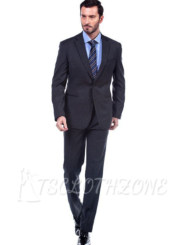 Black notch lapel business two-piece suit