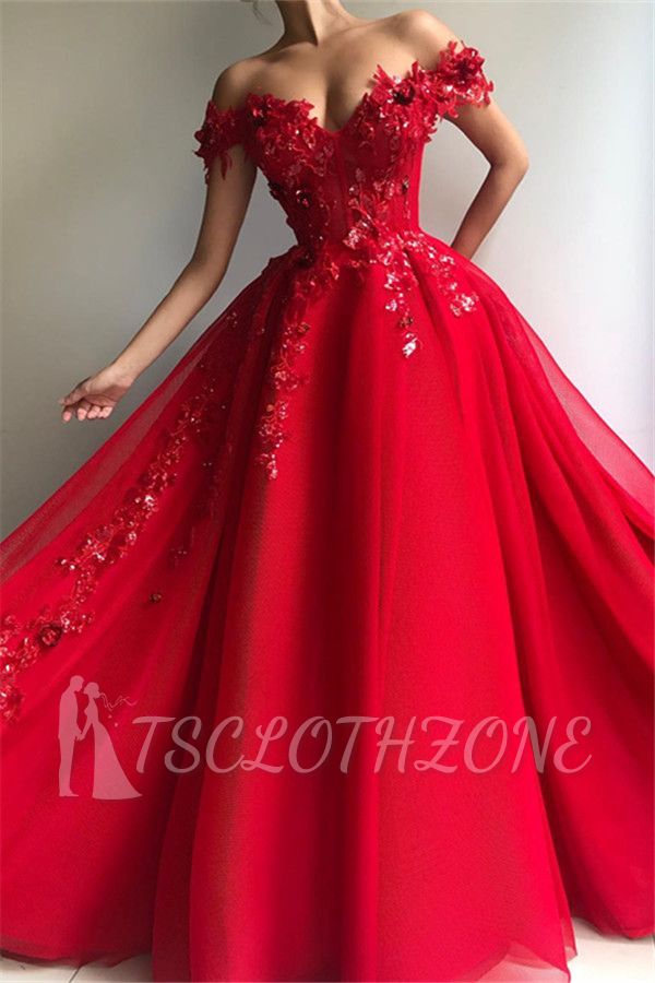 Elegante Abendkleider Lang Rot | Abiballkleider mit Spitze
