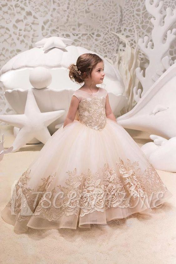 Cute Jewel Organza Floor Length Backless Flower Girl Dresses With Bow| Sleeveless FLoor Length Little Girl Pageant Dresses