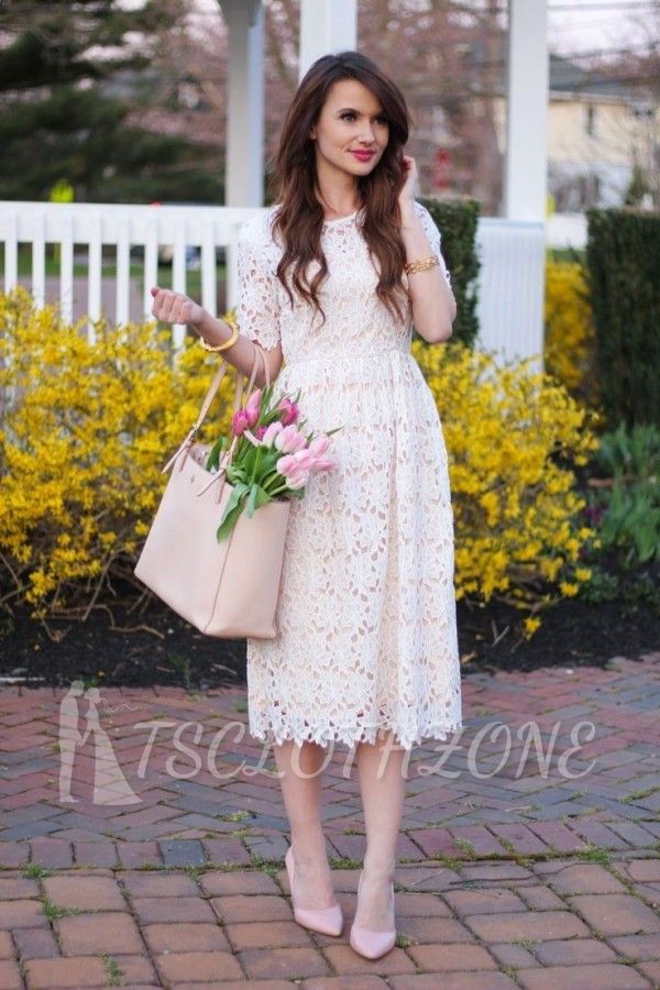 Casual White Lace Summer Spaghetti Strap Short Homecoming Dresses