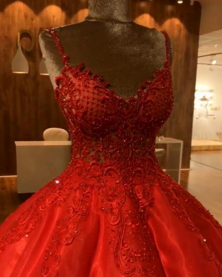 Spaghetti Straps Puffy Tulle  Beads Appliques Evening Dresses | Sleeveless Cheap 2022 Quinceanera Dresses_5