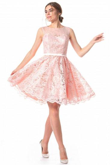Lovely Jewel Neck Sleeveless Floral Lace Short Party Dress Formal Wear Dress