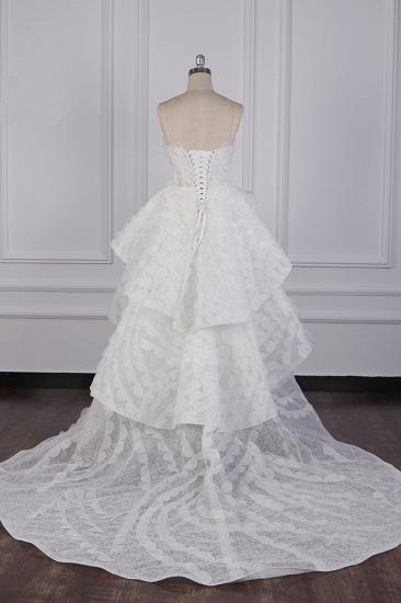 TsClothzone Chic Hi-Lo Strapless Tulle Wedding Dress Appliques Sleeveless Bridal Gowns Online_3
