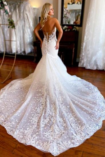 Vintage Sweetheart Lace Mermaid Wedding Dress Bridal Gowns_2