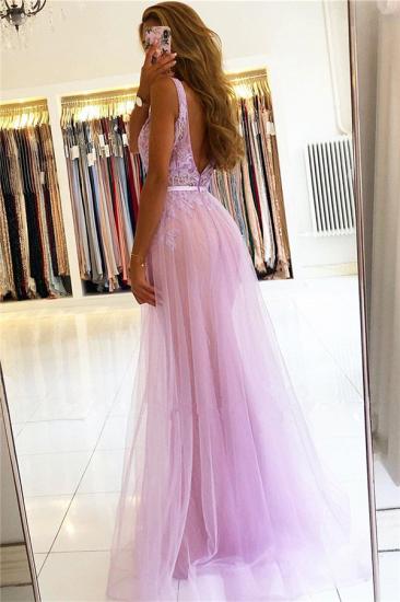 Straps A-line Lace V-neck Evening Dresses | Floor Length Party Gowns_2