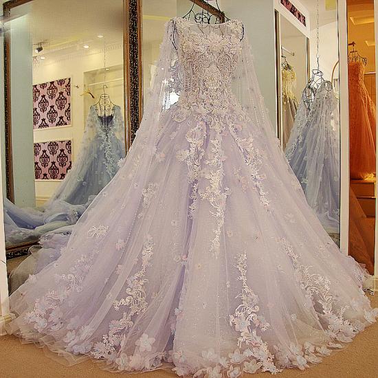 Tulle Appliques Jewel Sleeveless Quinceanera Dress_1