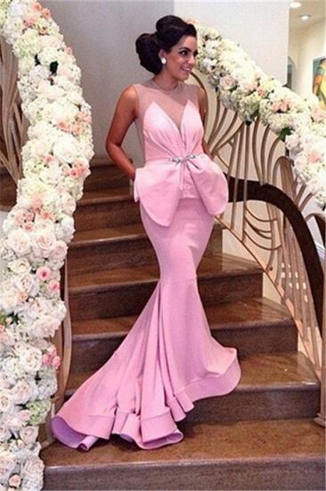 2022 Pink Prom Dress Backless Mermaid Long Evening Dress_2