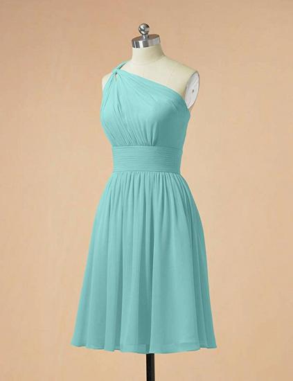 Asymmetric Chiffon  Party Green Short Bridesmaid Dress_6