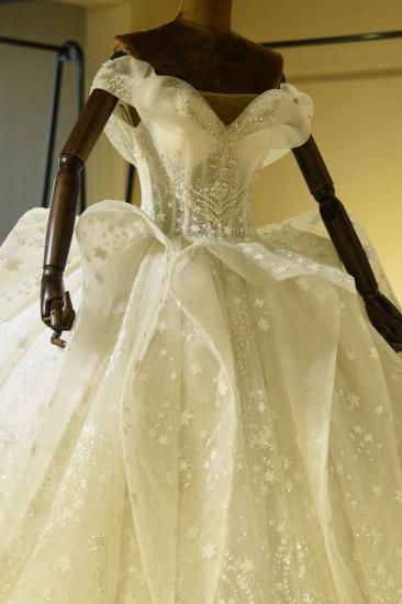 Luxury Sweetheart Lace-up Tulle Ball Gown Wedding Dress with Ruffles_6