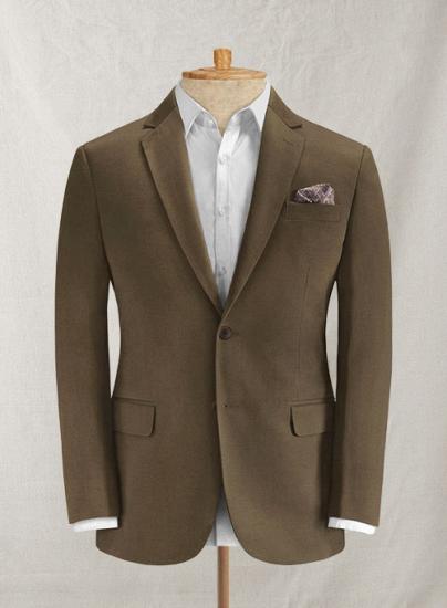 Summer dark brown suit notched lapel suit | two-piece suit_2