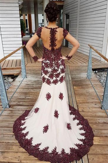 Sheer Long Sleeves Mermaid Tulle Long Evening Gowns 2022 Popular Beaded Appliques Prom Dress_3