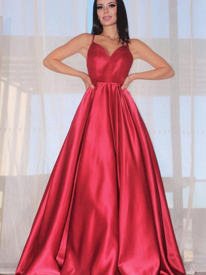 Luxury ball gown Red sweetheart a-line prom dress_2