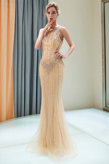 MATILDA | Mermaid Floor Length Sleeveless Beading Golden Evening Dresses_7