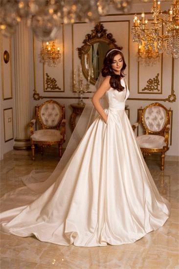 Simple Wedding Dresses Cream | Wedding dresses A line_4
