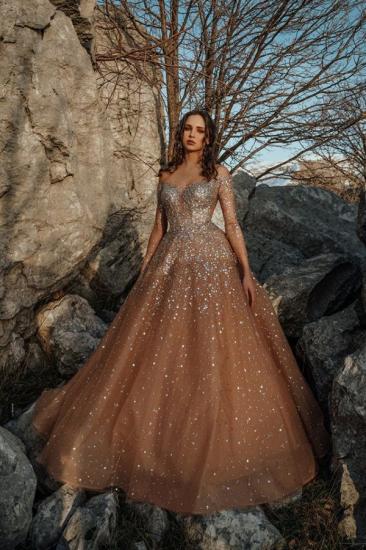 Elegant Sparkle Beaded Sweetheart Dark Champange Prom Dresses