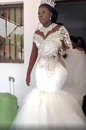 Charming Applique Sweetheart Mermaid Wedding Dress | Mermaid Lace Wedding Dress with Sleeves_1