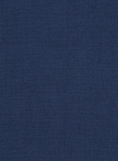Blue cotton linen notched lapel suit_5