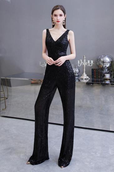 Sexy Shining V-neck Silver Sequin Sleeveless Prom Jumpsuit_13