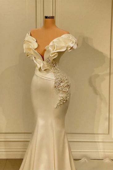 Chic Sleeveless Mermaid Prom Dress Ruffle Sleeve Satin Slim Fit Party Dress_2